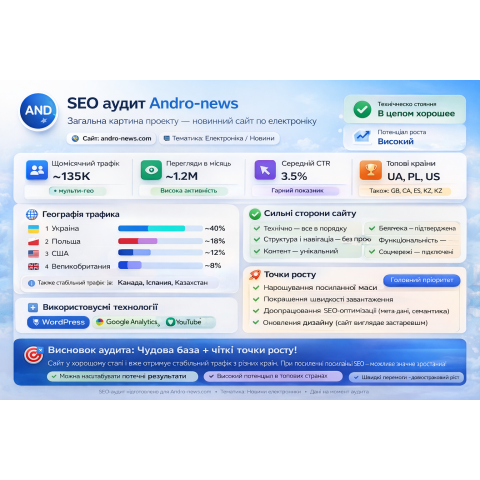 Кейс SEO-аудита сайта Andro-news
