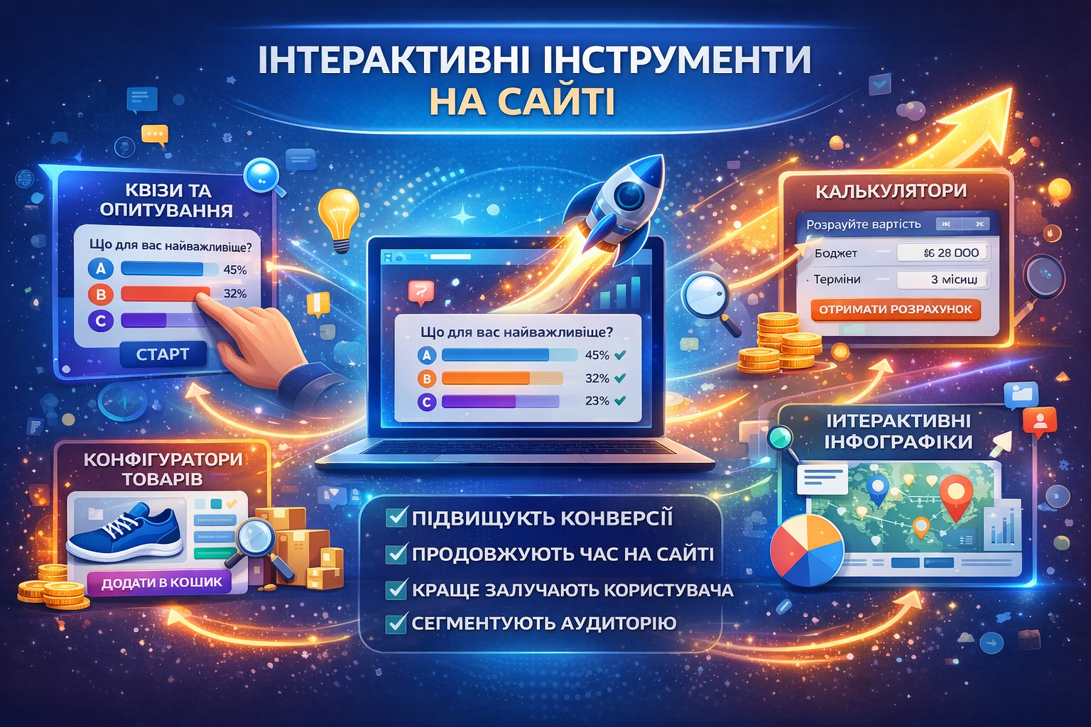 интерактивные инструменты на сайте