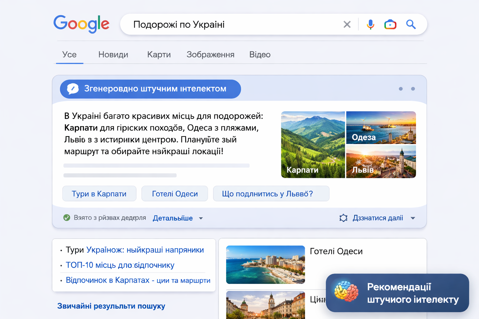 SGE в поисковой выдаче Google