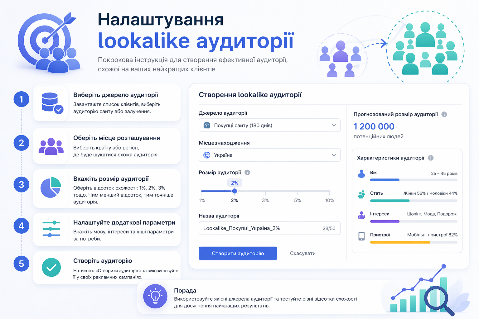 Lookalike audience setup example